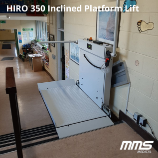 HIRO 350 Inclined Wheelchair Platform Lift School Installaton MMS Medical