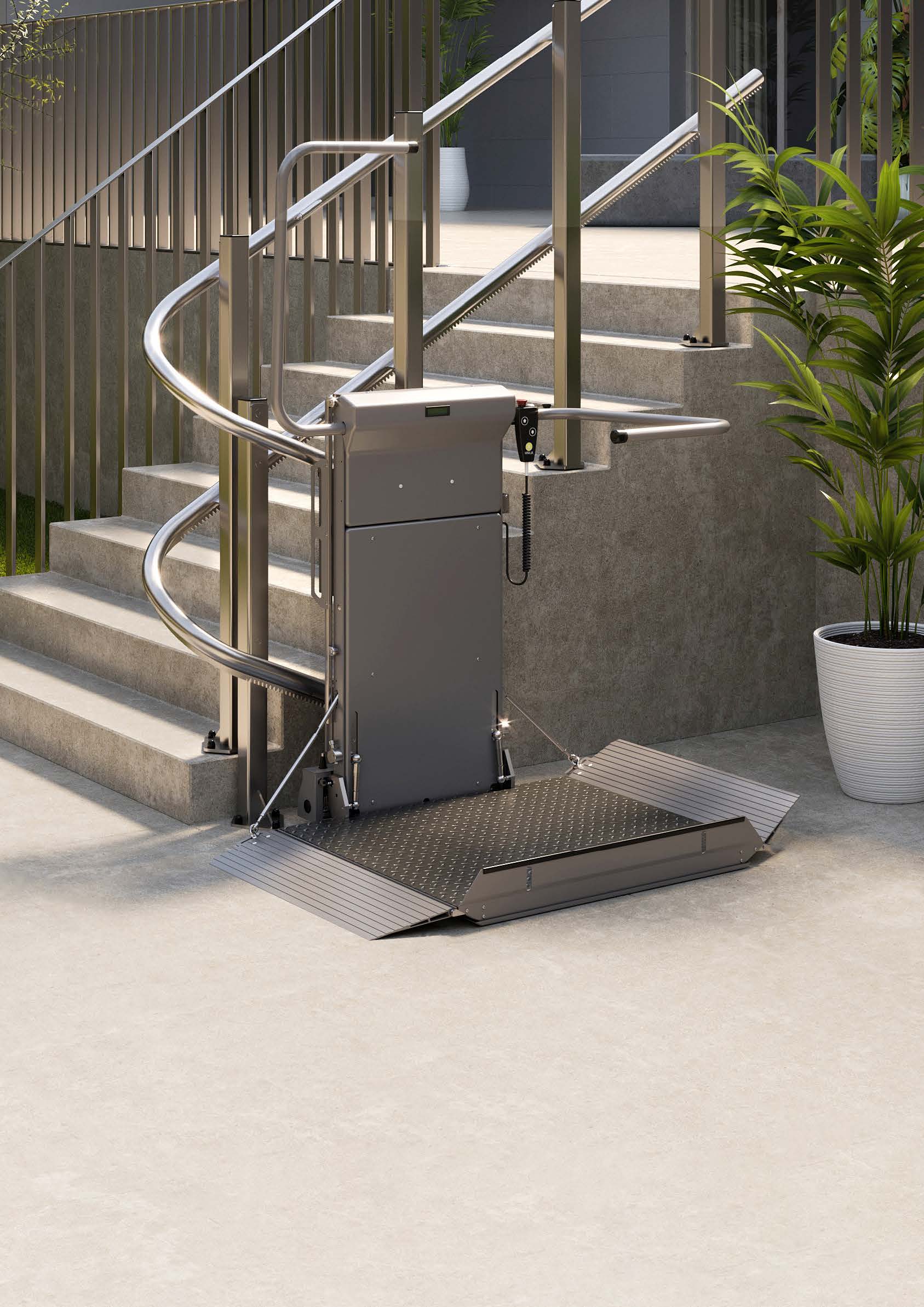 Lehner Stratos Platform Lift for Curved Stairs